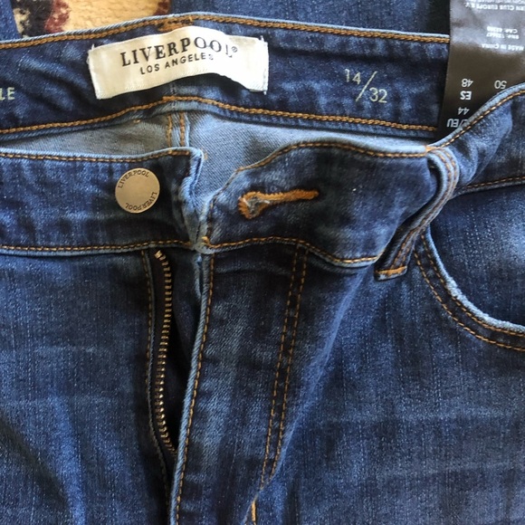 Liverpool Los Angeles ladies Blue High Rise ankle jeans - size 14/32 - Picture 8 of 8